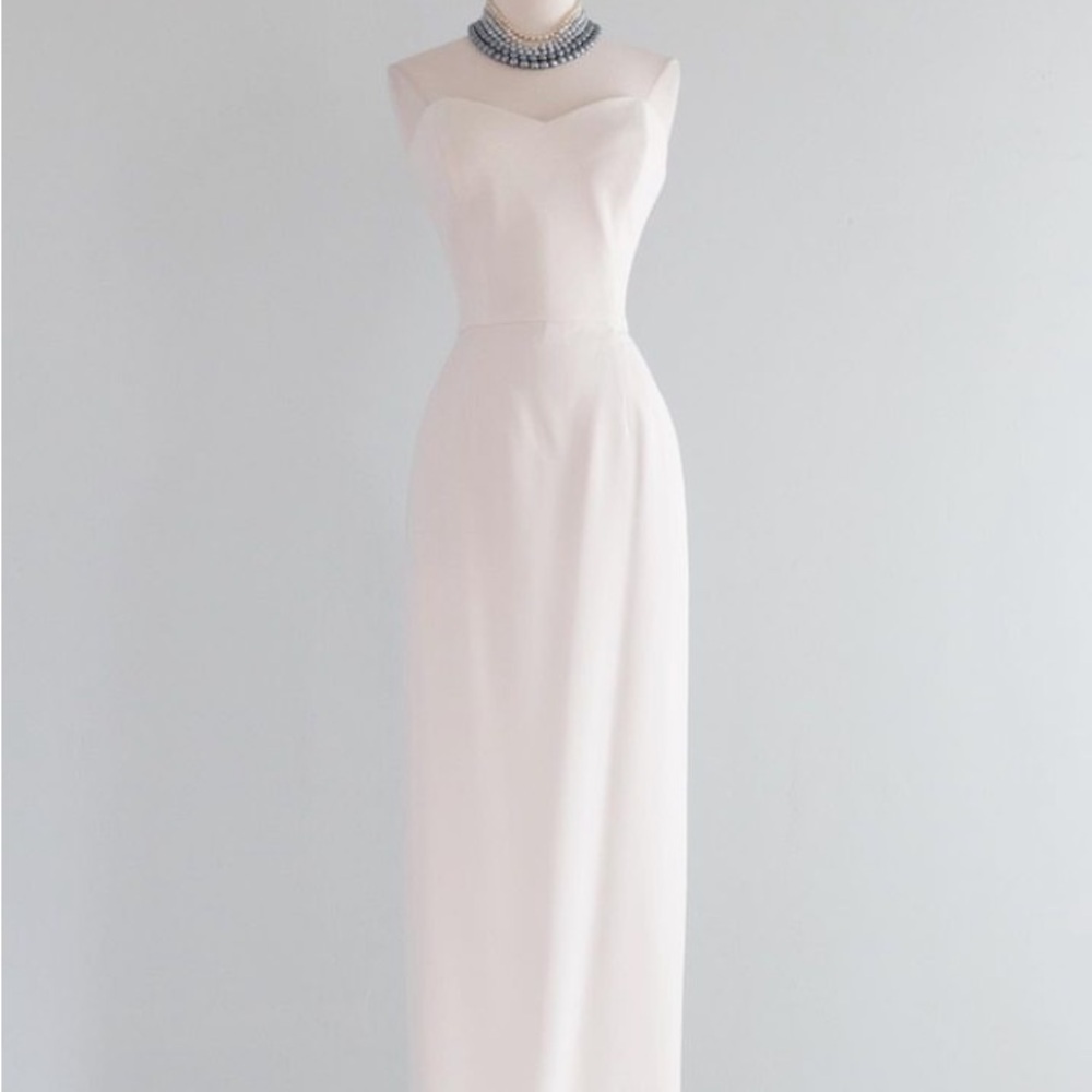 90’s Chic Cream Strapless Evening Gown or Wedding Dress